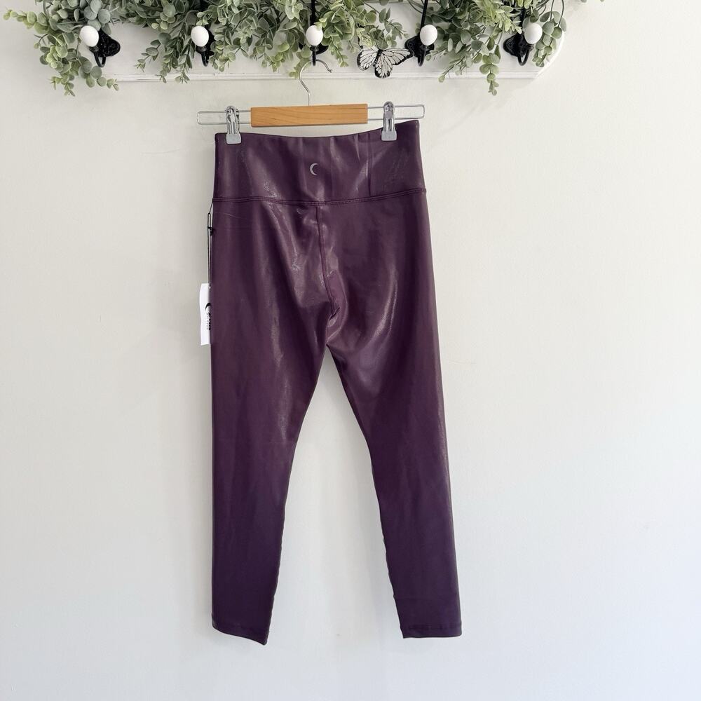 New Zyia Plum Metallic Hi Rise 7/8 Leggings Small VV3158 - Picture 4 of 4